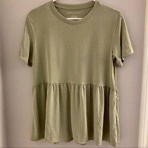 American Eagle olive babydoll top!